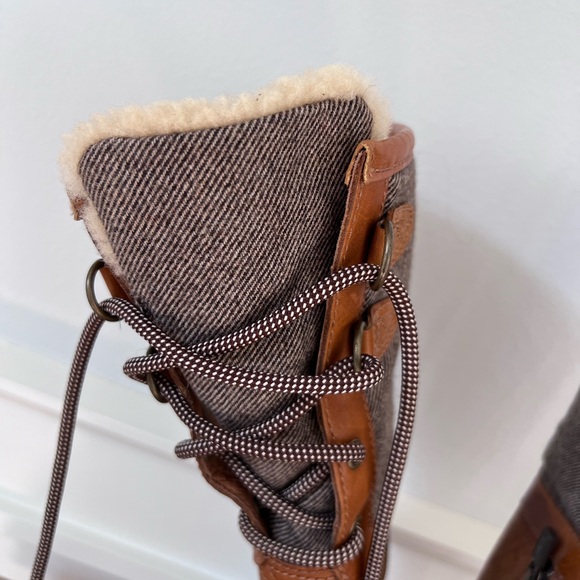 UGG belcloud brown leather tall winter duck boots size 6. - Picture 6 of 16